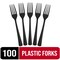 Party Solids 100 Pcs Disposable Utensils – Heavy Duty Plastic Cutlery Set – Premium Plastic Forks, Spoons or Knives for Parties, Events, Catering & Tableware Supplies by Exquisite